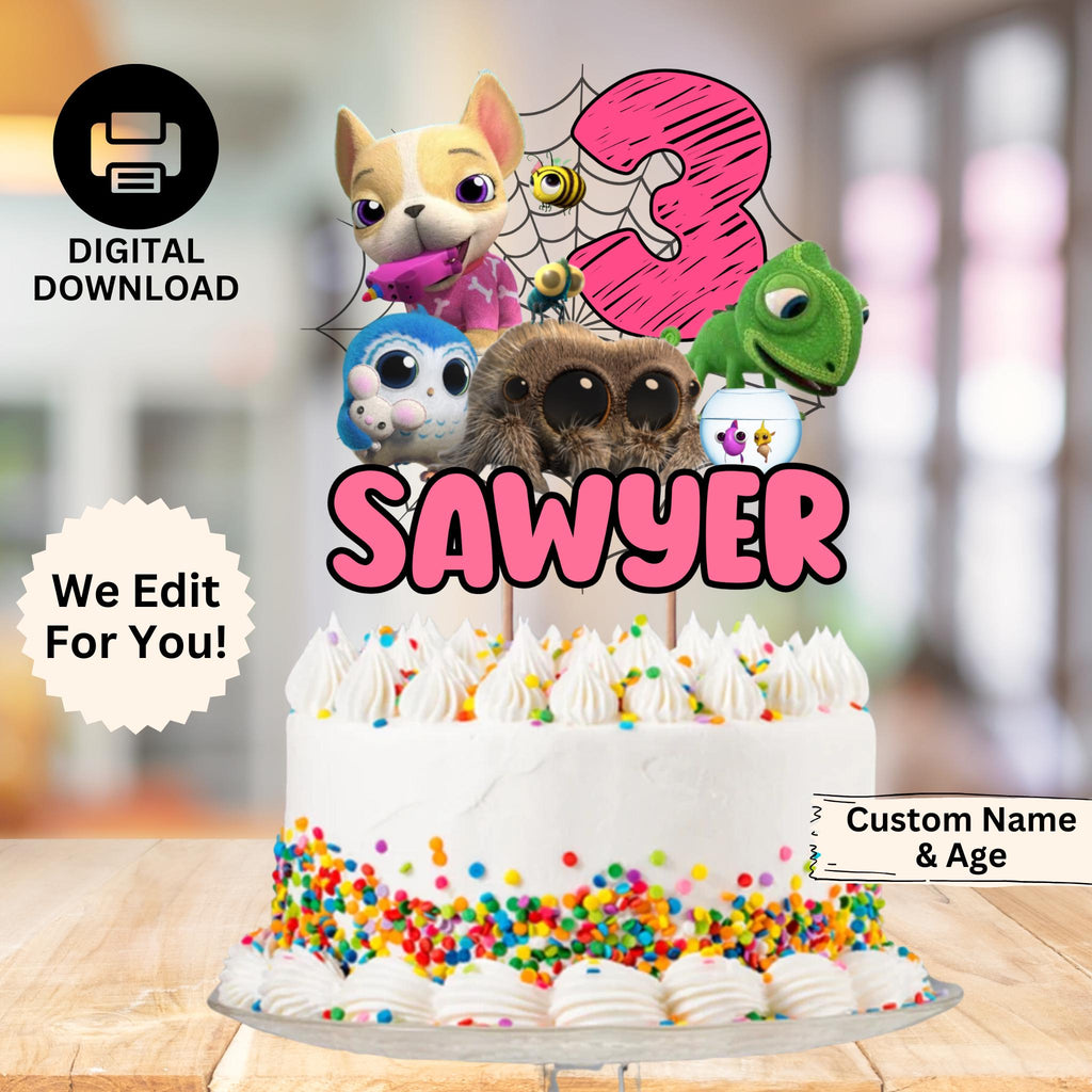 Personalized Lucas the Spider Cake Topper, Custom Lucas the Spider & Friends Party Decoration