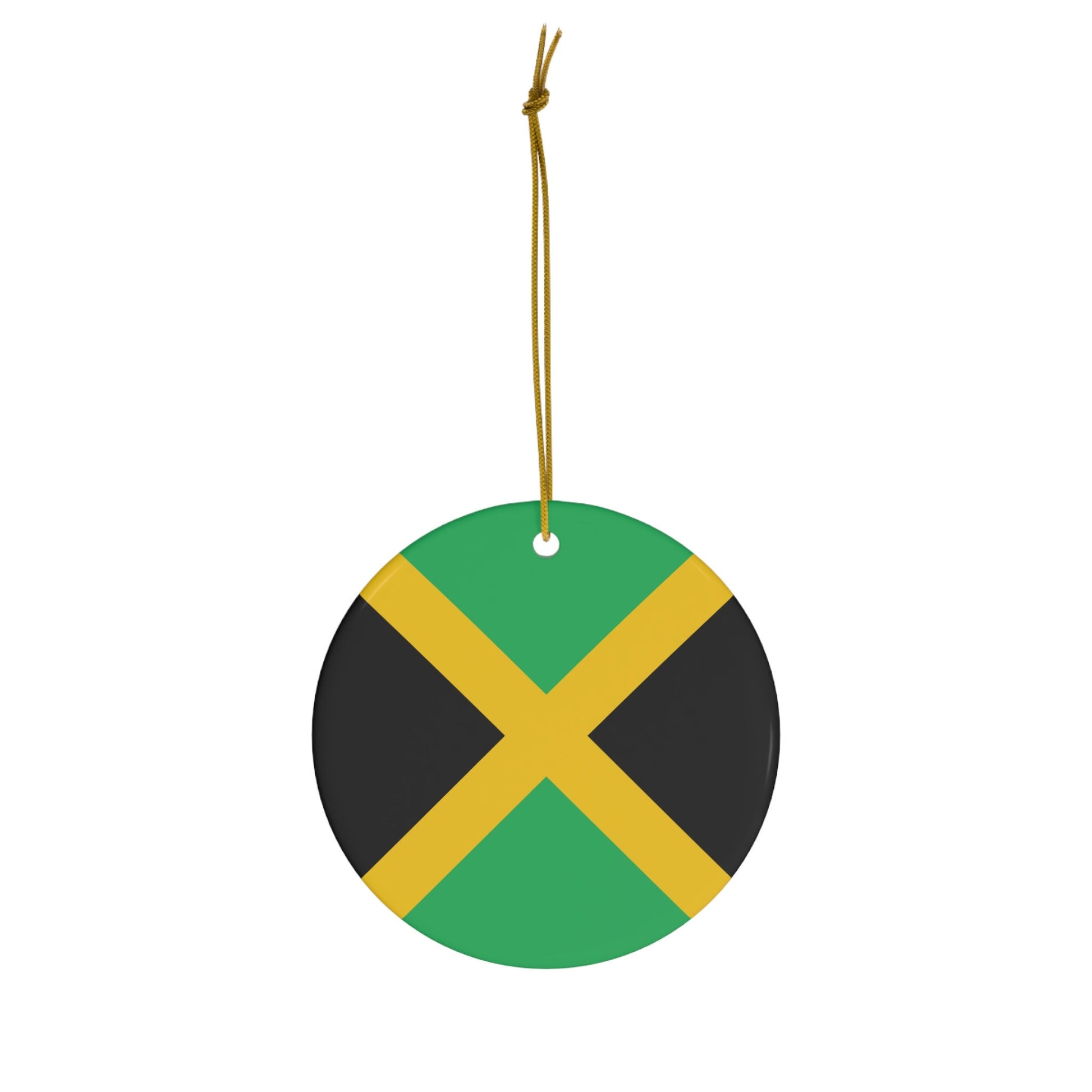 Personalized Jamaica Ceramic Ornament, Christmas Decor, Holiday Decorations, Jamaican Flag Print, Caribbean, World Travel, Vacation Souvenir