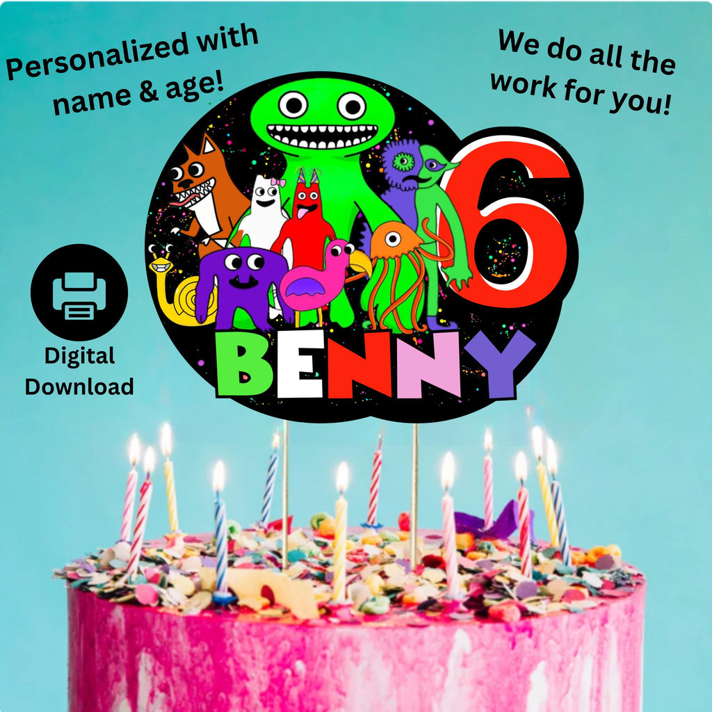 Personalized Garten of BanBan Cake Topper, Digital Download Garten of Ban Ban Cake Decor