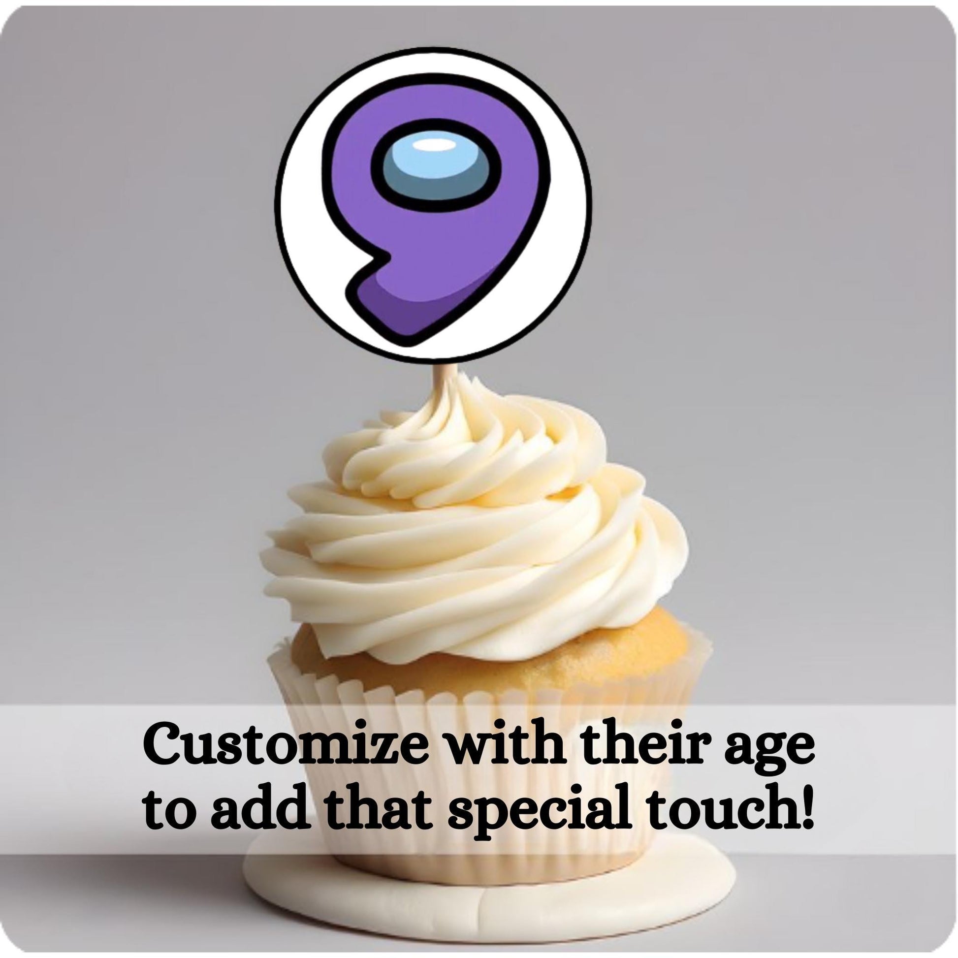 Personalized Among Us Character Cupcake Toppers, Custom Among Us Birthday Cupcake Toppers, Among Imposter Party Decor
