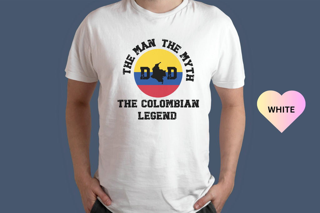 The Man The Myth The Colombian Legend Dad Shirt, Funny Fathers Day Gift Colombian Dad, Colombia Birthday Present, Colombia Flag T-Shirt