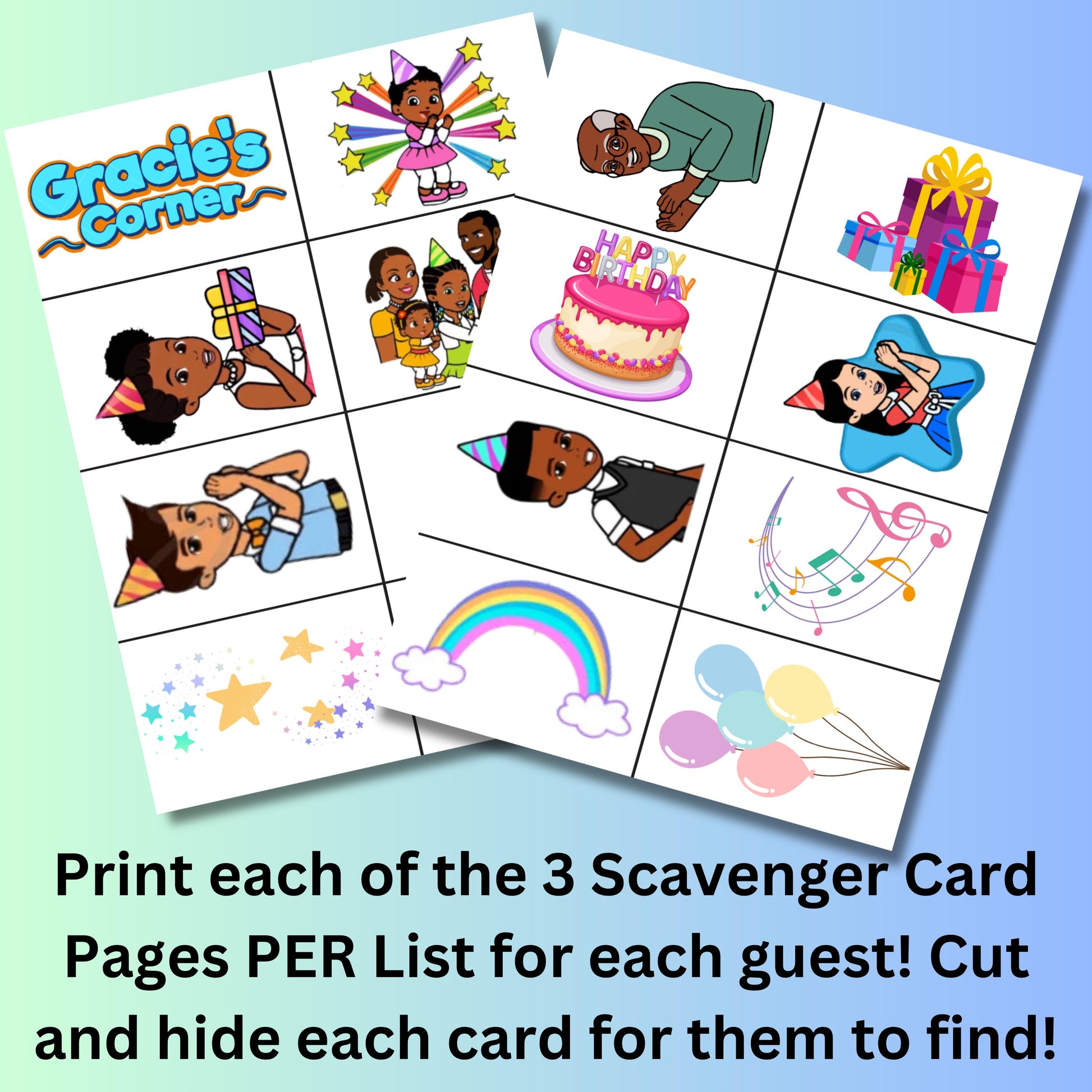Gracie Corner Scavenger Hunt Game, Gracie Corner Birthday Party Game, Gracie Corner Party Favor, Doll Scavenger Hunt, Girl Birthday Party