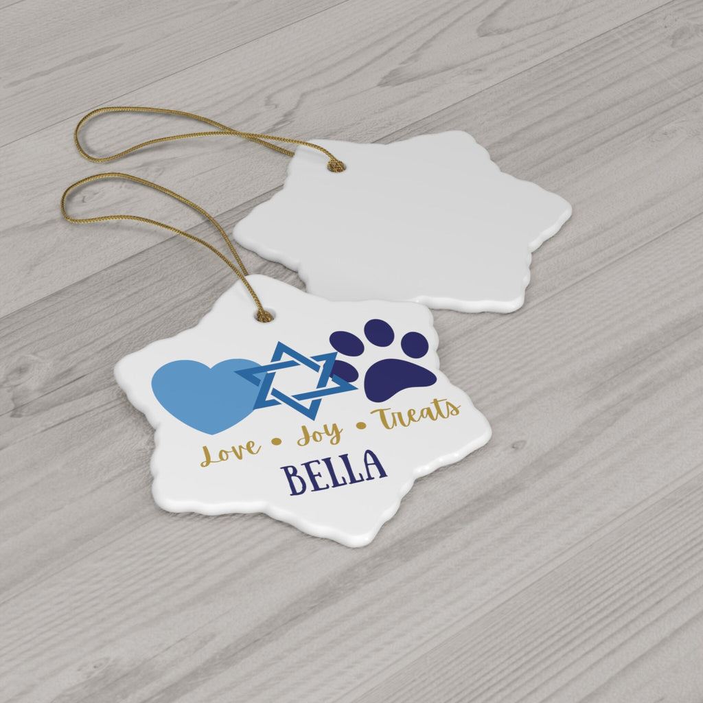 Personalized Hanukkah Gift for Dog Lover, Funny Dog Gift Ideas, Jewish Holiday Decoration, Star David, Paw Print, Cat Ornament, Jewish Gift