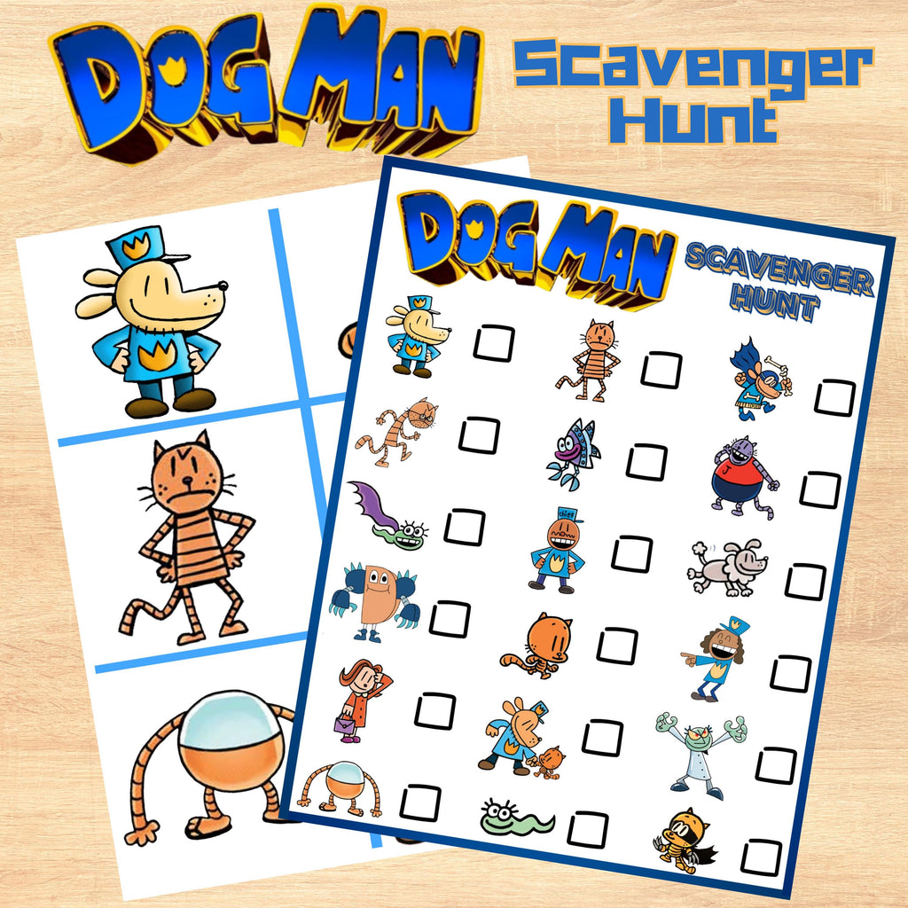 Dog Man Scavenger Hunt Game, Printable Dog Man Party Game, Dogman Birthday Game, Dog Man Themed Party Favor, Dog Man Party Decor