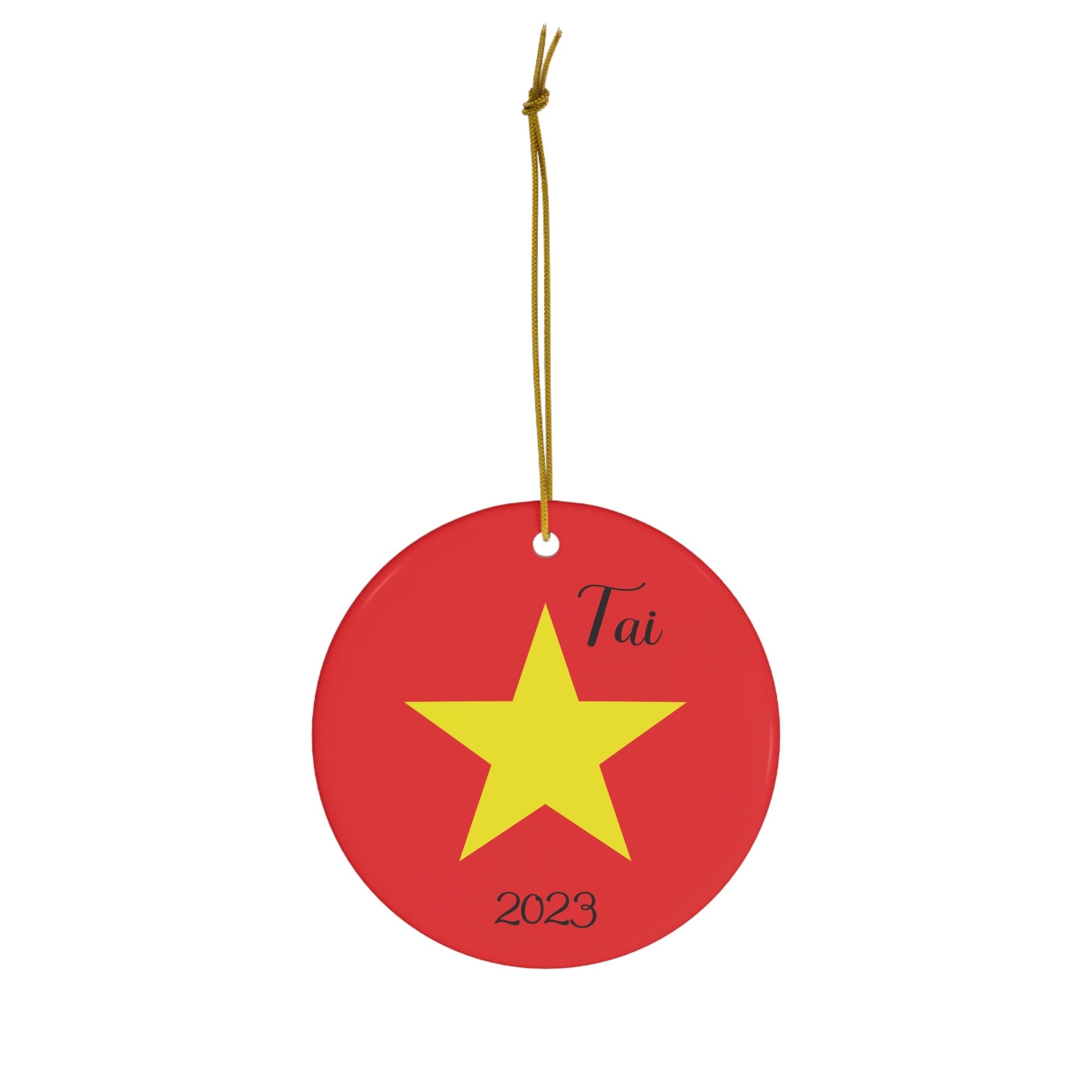 Personalized Vietnam Flag Ceramic Christmas Ornament Vietnam Christmas Vietnamese Flag Gift Holiday Decoration World Heritage Travel Themed
