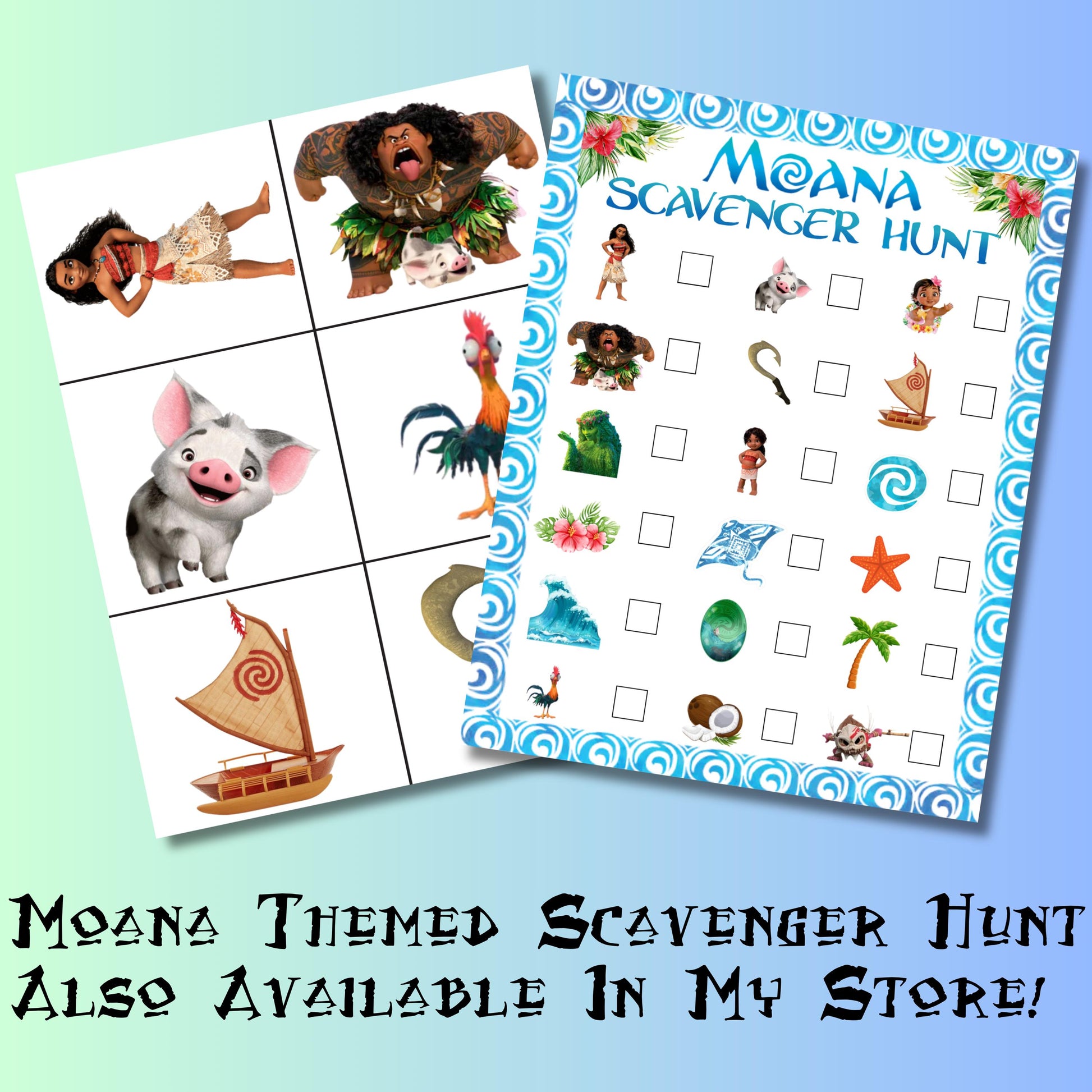 Personalized Moana Birthday Activity Placemat, Moana 2 Themed Party Favor