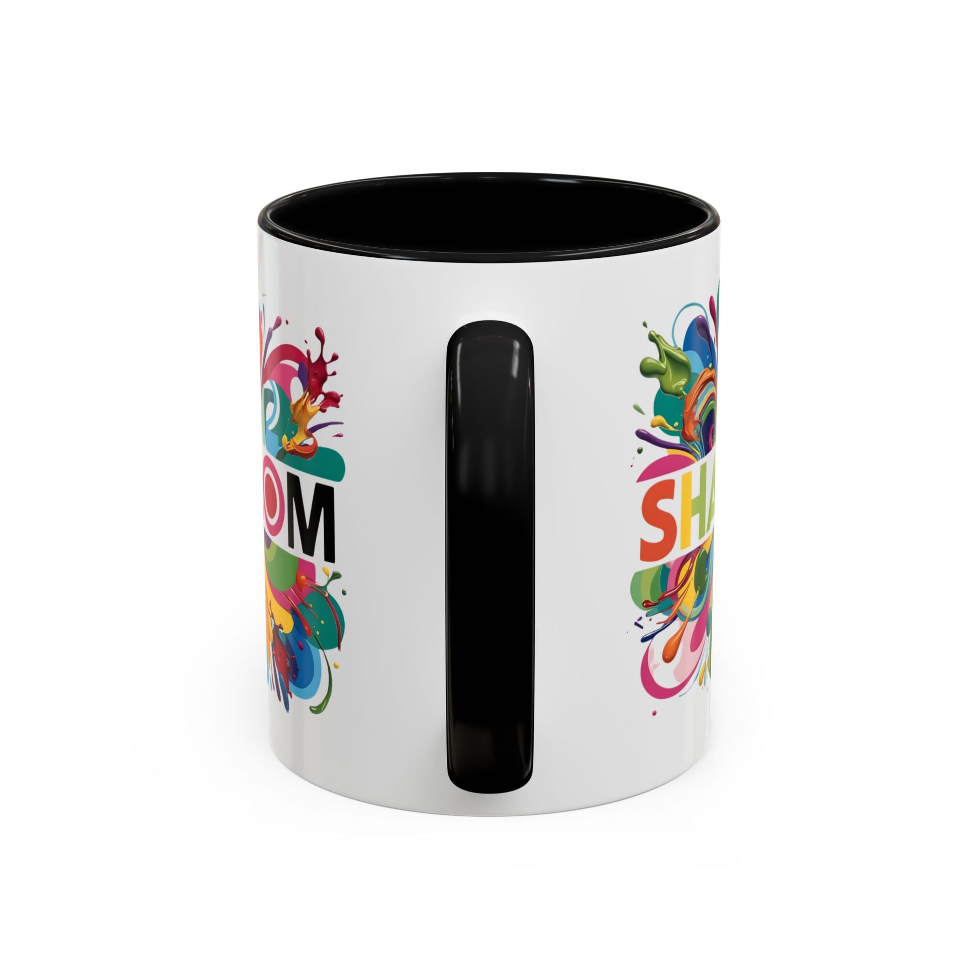 Paint Splatter Shalom Coffee Mug, Jewish Gift, Peaceful Hebrew Tea Cup, Colorful Ceramic Judaica, Hanukkah Kitchen Decor, Birthday Present