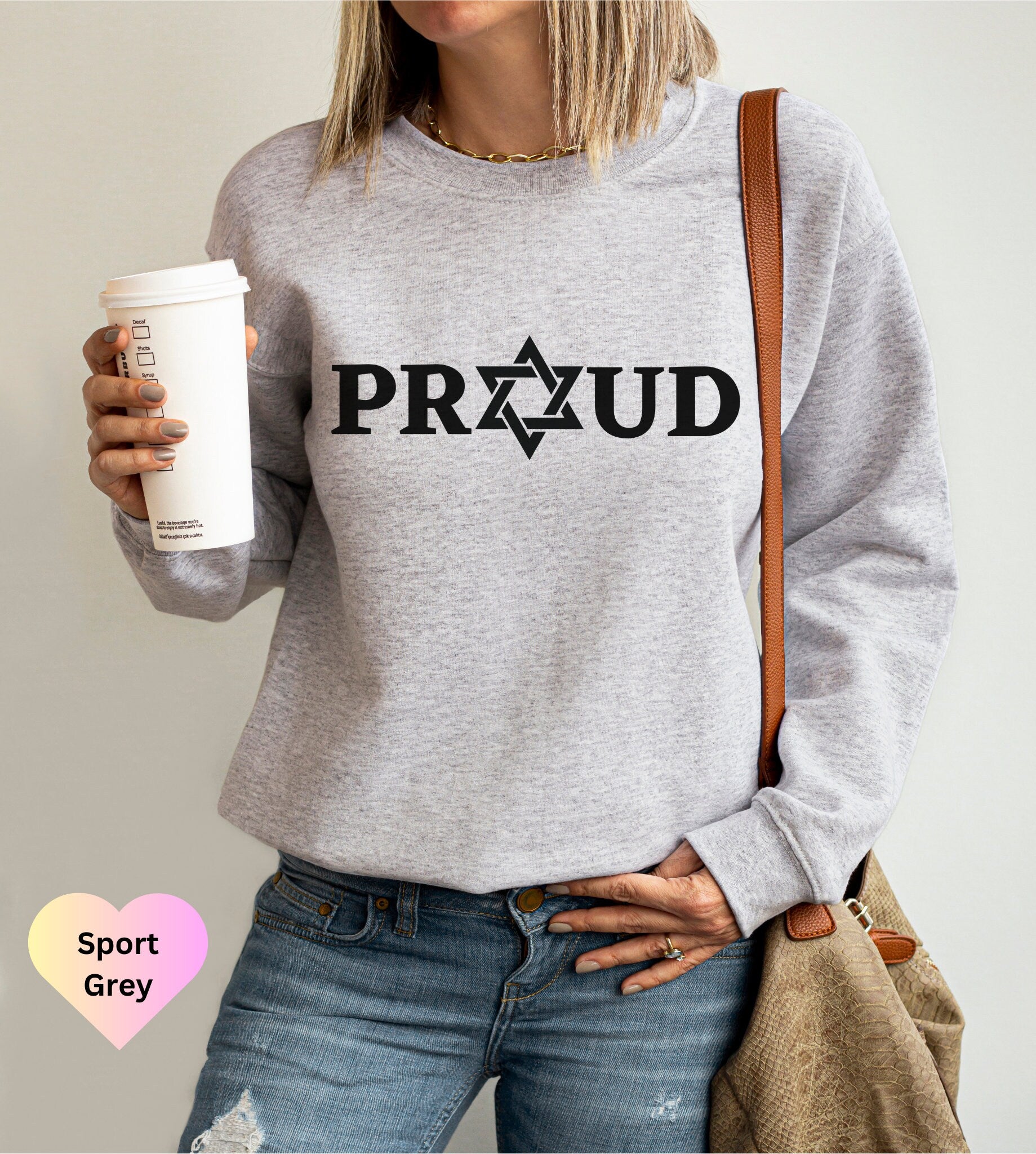 Proud Jewish Sweatshirt, Hanukkah Gift, Holiday Sweater, Chanukah Sweater, Jewish Clothing, Shalom Sweatshirt, Jewish Heritage, Star David