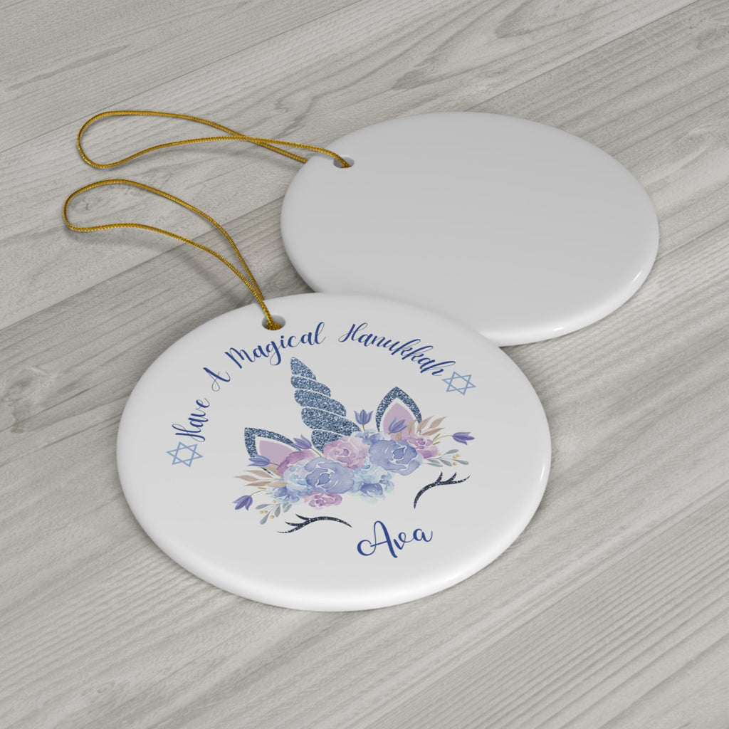 Personalized Hanukkah Ornament, Personalized Unicorn Ornament, Hanukkah 2023 Ornament, Chanukkah Gifts, Custom Jewish Ornament, Jewish Gift