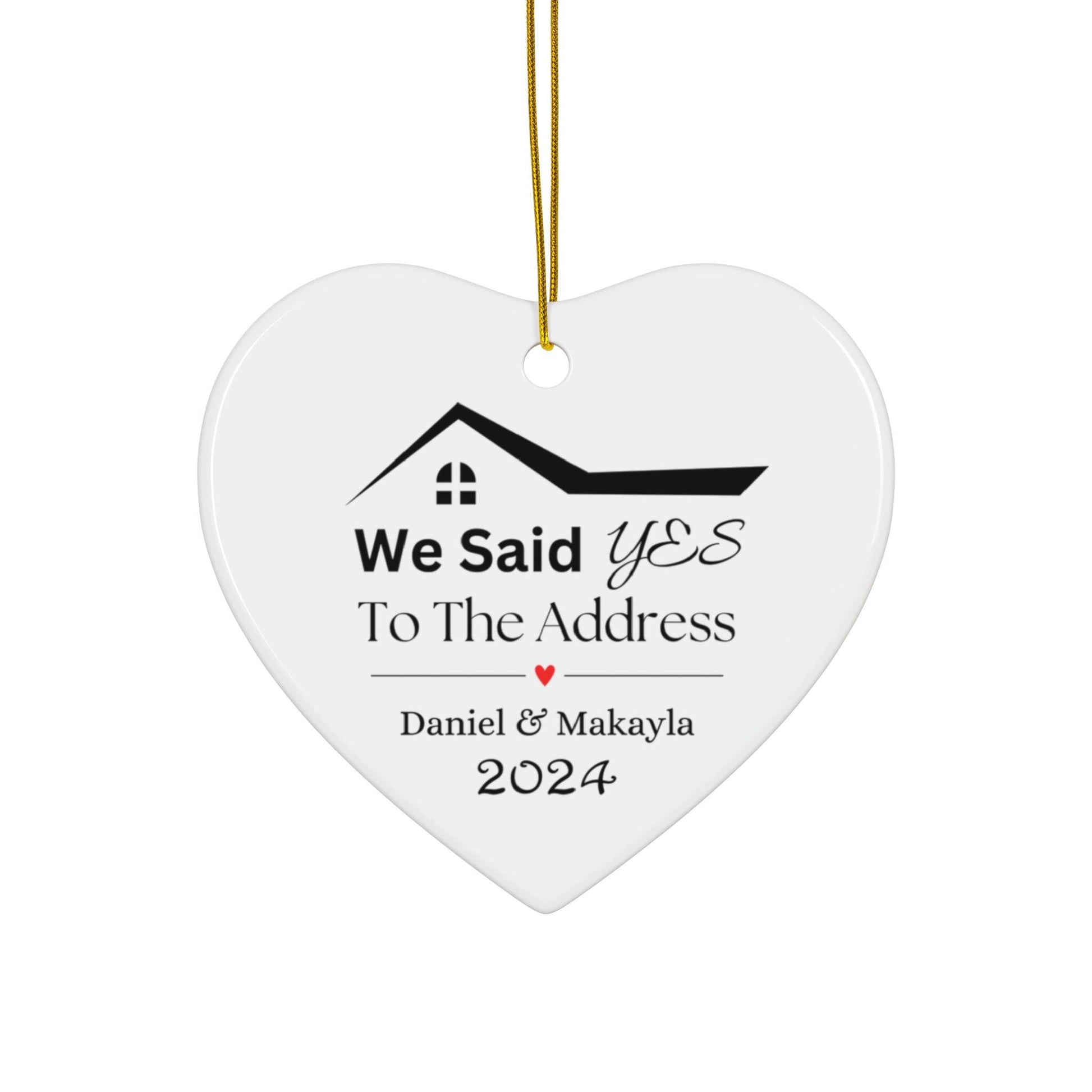 Personalized Our First House Christmas Ornament, Custom Housewarming Gift, Real Estate Gift, New Home Ornament, Said Yes To The Address Gift