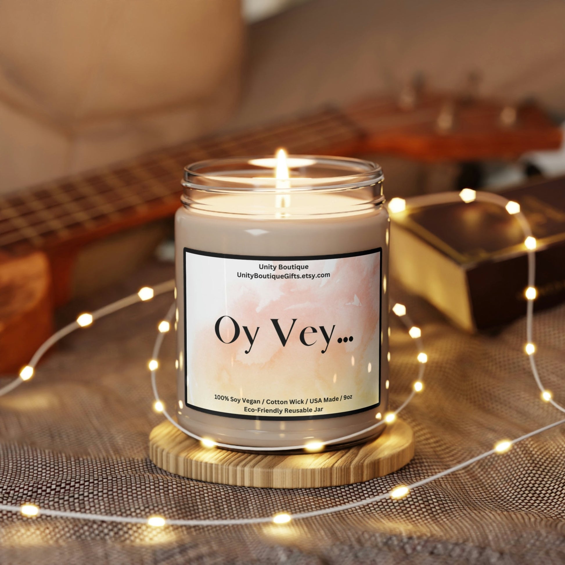 Oy Vey Funny Candle, 100% Soy Vegan Candle, Mothers Day Gift, Funny USA Made Candle, Jewish Candle,  Hanukkah Gift, Gift for Jewish Friend