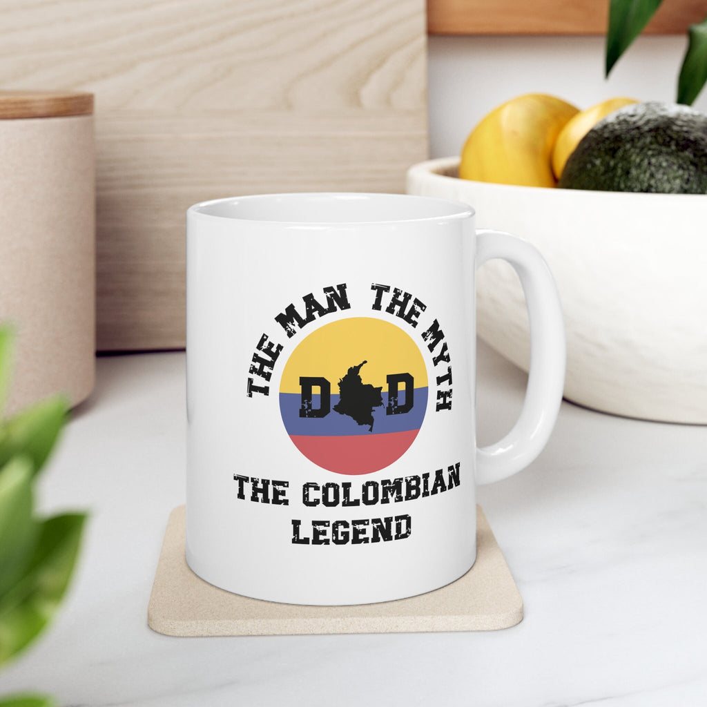 The Man The Myth The Colombian Legend Dad Mug, Colombian Mug, Colombia Flag Cup, Colombian Dad Gift,Funny Dad Mug,Colombian Decor,Latino Mug