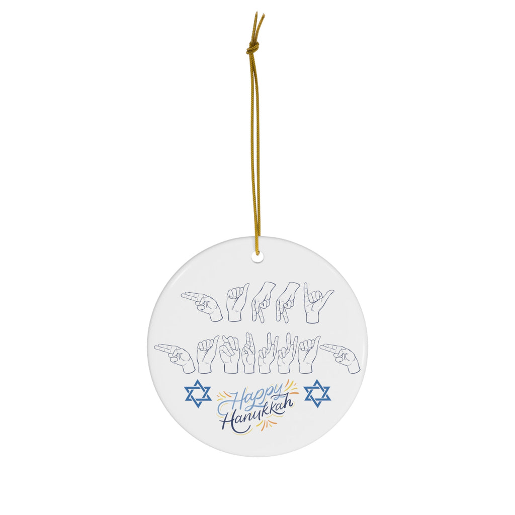 Jewish Sign Language Happy Hanukkah Ornament Jewish Gift Hanukkah Christmas Ornament ASL Ornament Deaf Community Gift Jewish ASL Decoration