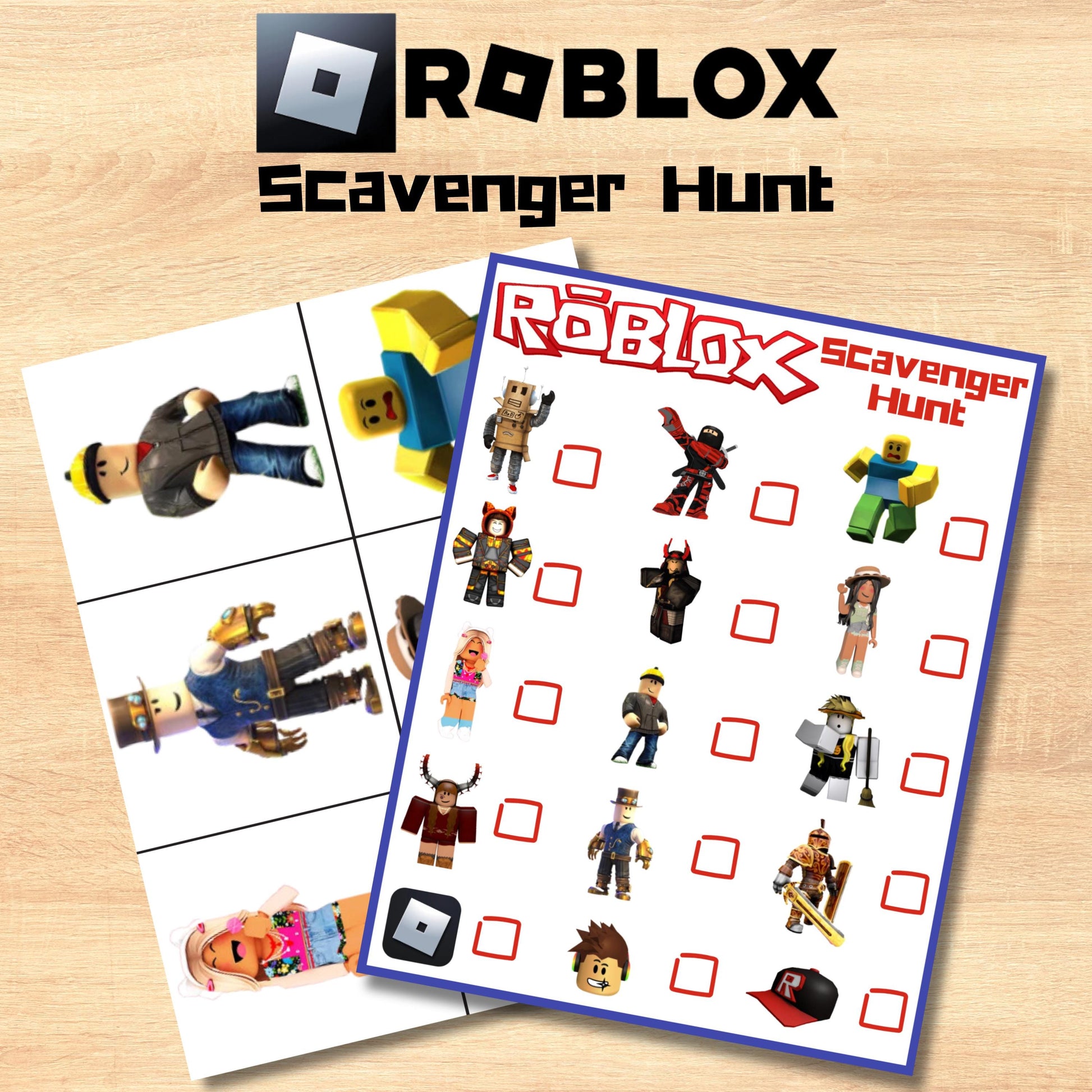 Roblox Inspired Scavenger Hunt Game, Printable Gamer Scavenger Hunt, Roblox Party, Roblox Inspired Treasure Hunt