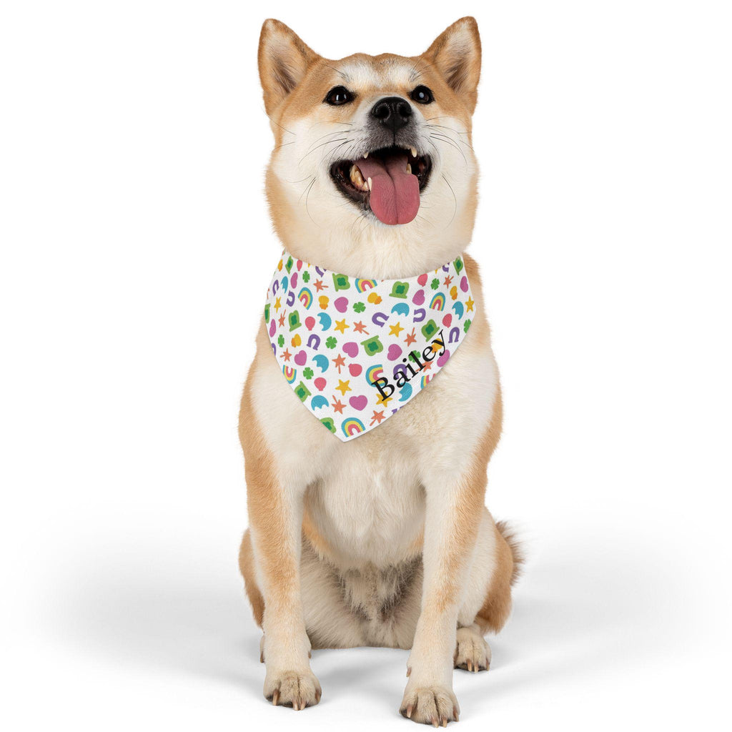 Personalized St. Patrick's Day Dog Bandana, Custom Name Lucky Charm Dog Bandana, Irish Charms, Cat Bandana, Gift For Pet, St. Paddy Bandana