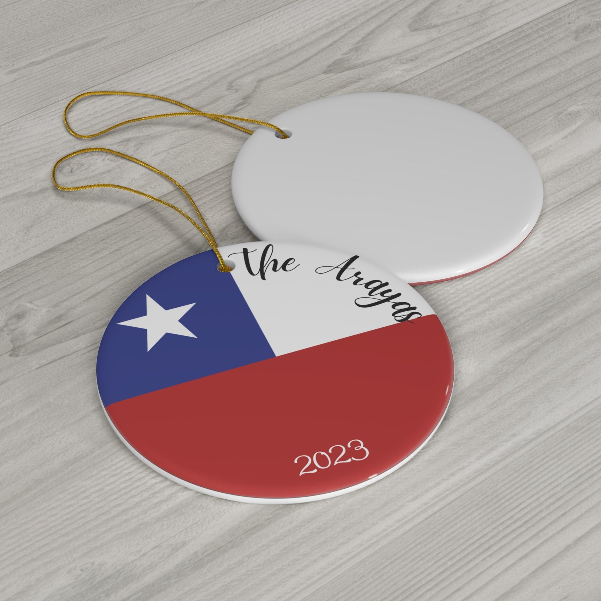 Personalized Chile Ceramic Christmas Ornament Chilean Flag Inspired Porcelain Gift Holiday Decoration South American Travel Souvenir Latina