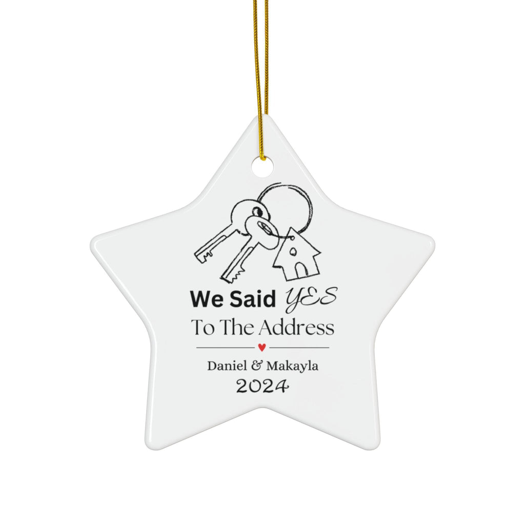Our First House Christmas Ornament, Personalized Housewarming Gift, Said Yes To The Address Ornament, New House Ornament, Real Estate Gift