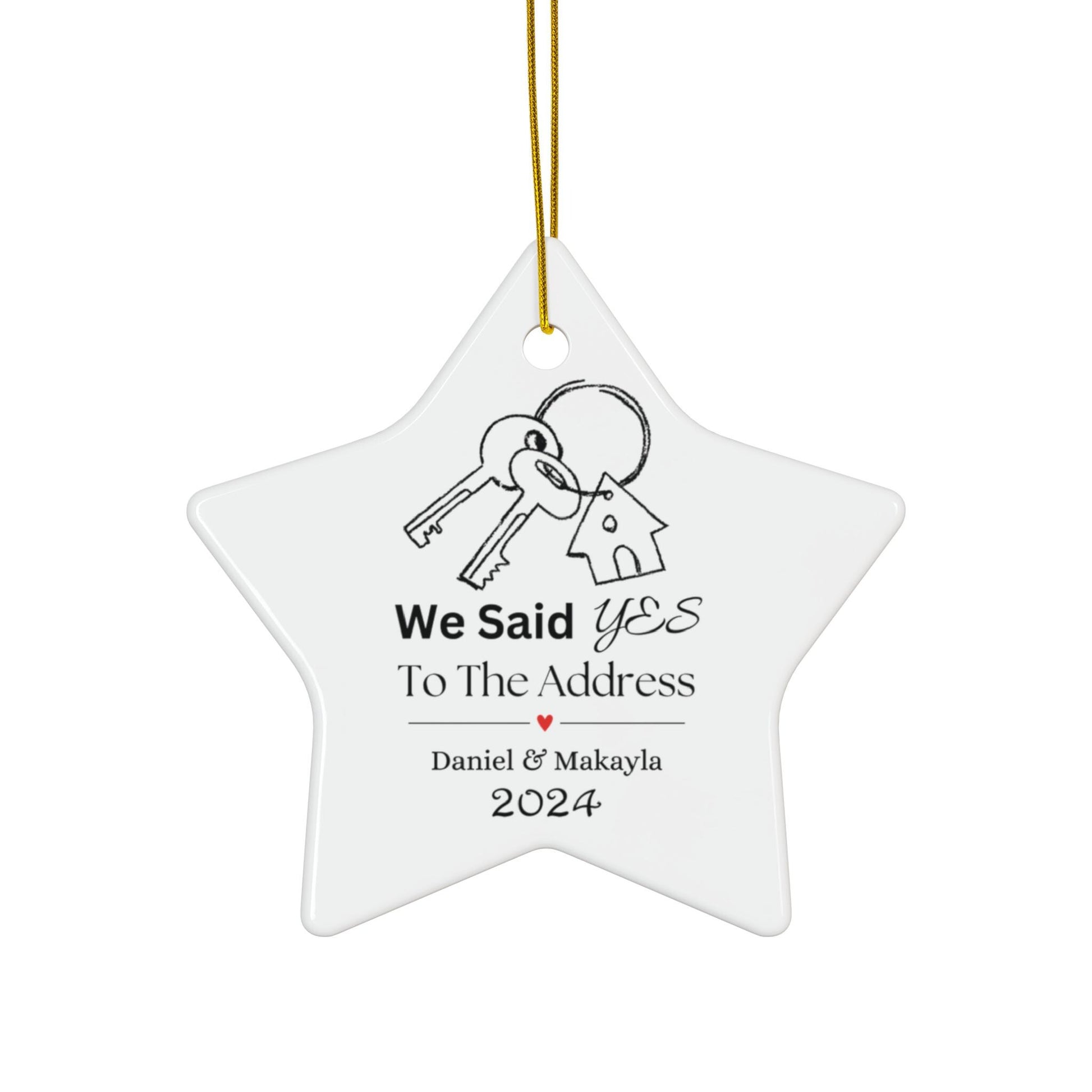 Our First House Christmas Ornament, Personalized Housewarming Gift, Said Yes To The Address Ornament, New House Ornament, Real Estate Gift