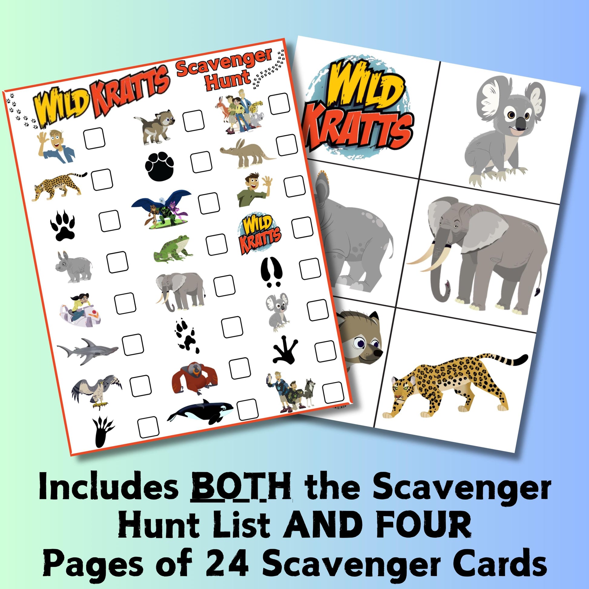 Wild Kratts Scavenger Hunt Game, Wild Kratts Birthday Party, Wild Kratts Creature Power Disks, Animal Scavenger Hunt, Animal Adventure Party