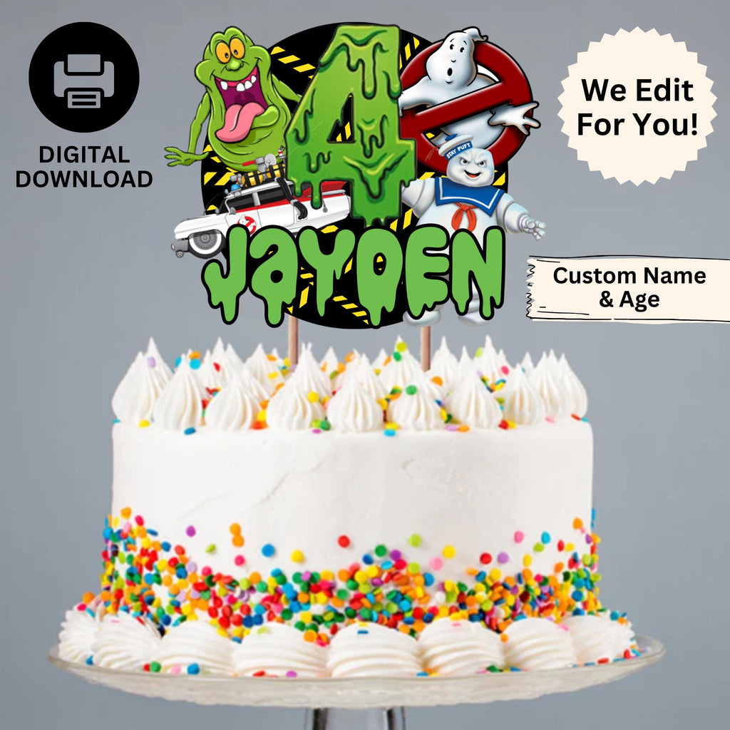 Personalized Ghostbuster Cake Topper, Custom Ghostbusters Party Decoration