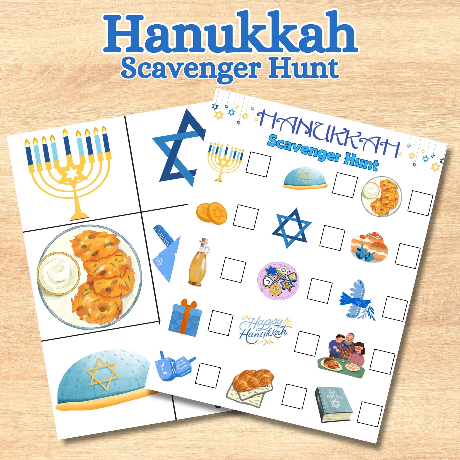 Chanukkah Scavenger Hunt, Hanukkah Games, Jewish Holiday Party Game, Kids Hanukkah Scavenger Hunt Game