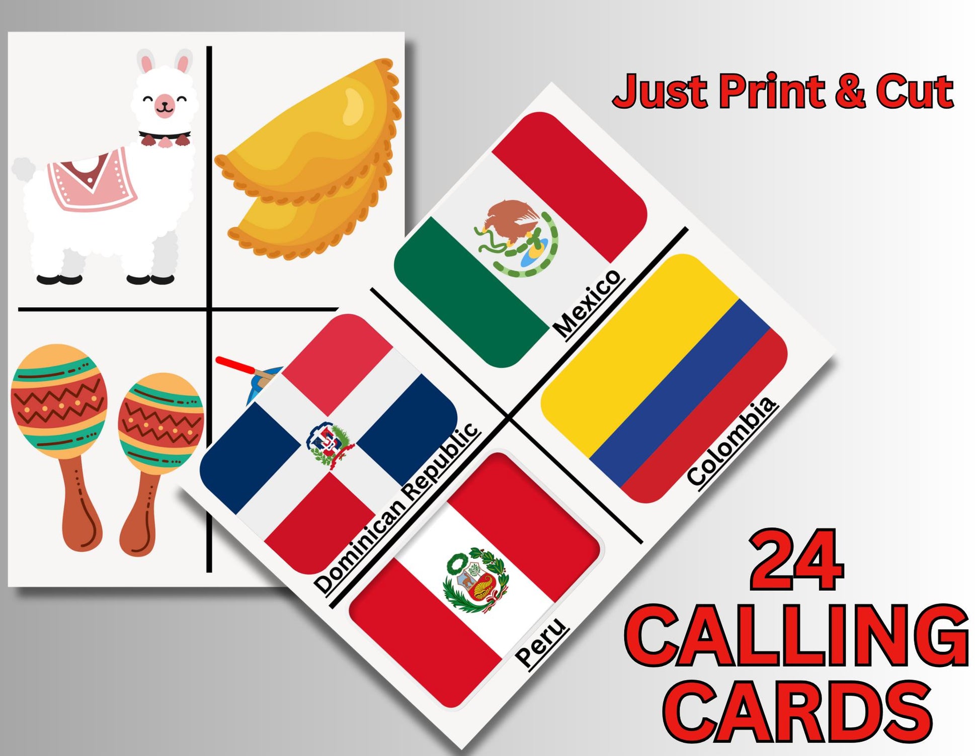 Hispanic Heritage Month Bingo, 20 Printable Bingo Cards, Hispanic Heritage Games, Spanish Speaking Countries Activity, Cultural Education