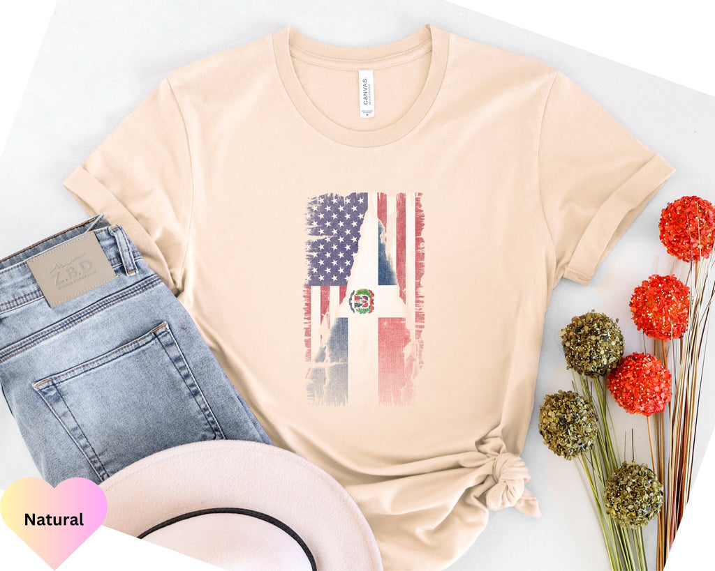 Dominican Flag Shirt, American Dominican Shirt, Gift for Immigrants, Naturalization Ceremony, Dominican Republic Shirt, Dominicana Shirt