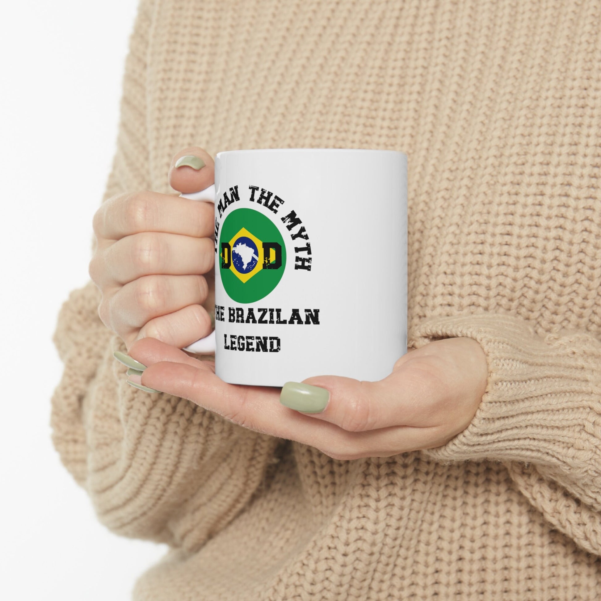 The Man The Myth The Brazilian Legend Dad Mug, Brazilian Dad Gift, Brazil Mug, Brazil Flag Mug, Funny Dad Mug, Brazilian Decor,Brazilian Dad