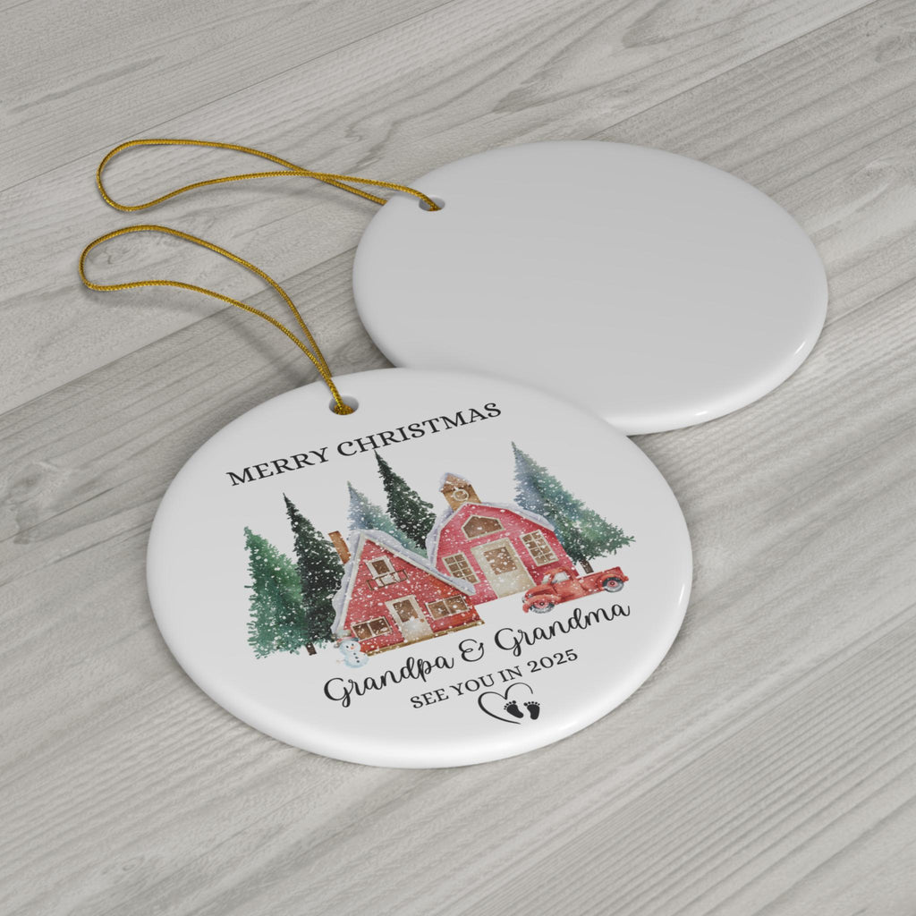 Custom Promoted to Grandparents Ornament, Christmas Ornament, Pregnancy Announcement, Reveal to Grandparents, New Baby Announcement Ornament