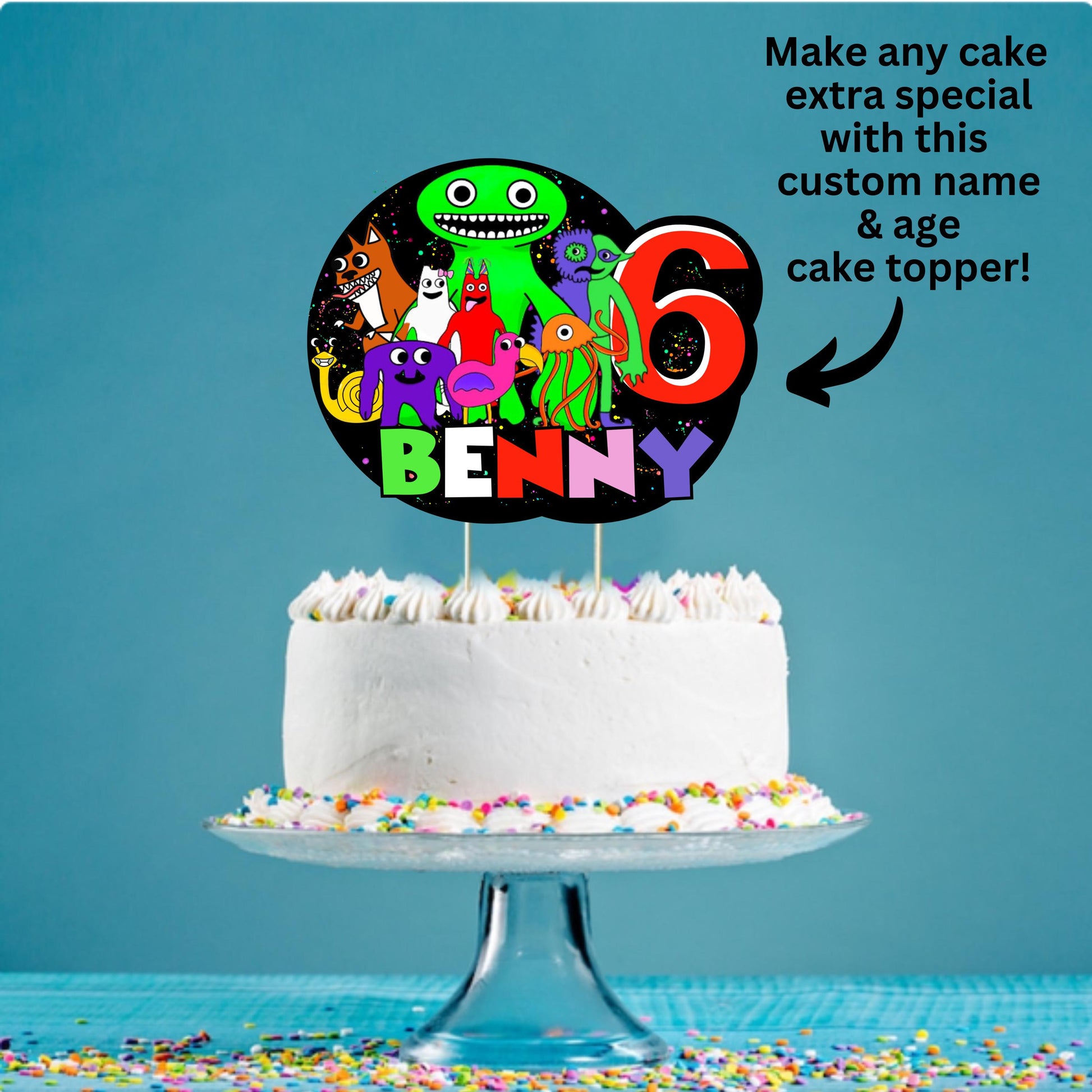 Personalized Garten of BanBan Cake Topper, Digital Download Garten of Ban Ban Cake Decor