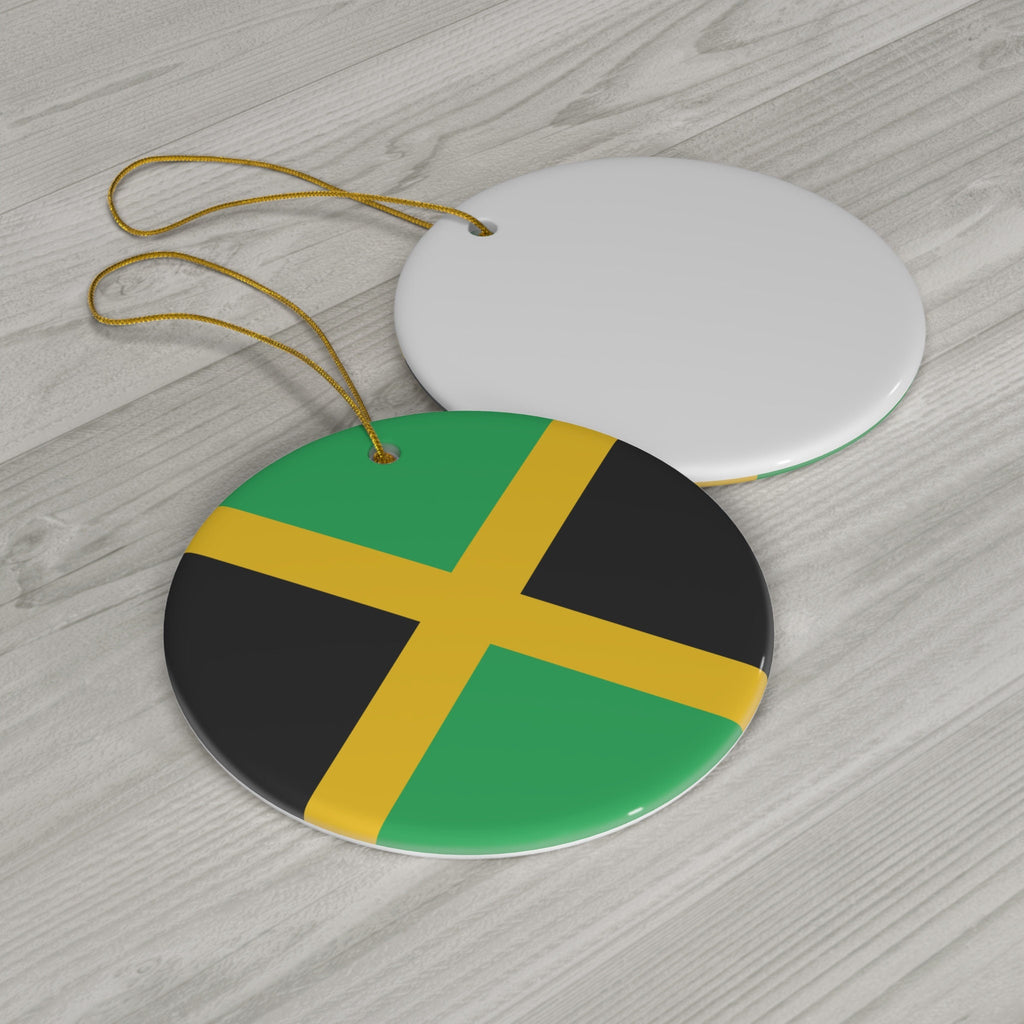Personalized Jamaica Ceramic Ornament, Christmas Decor, Holiday Decorations, Jamaican Flag Print, Caribbean, World Travel, Vacation Souvenir