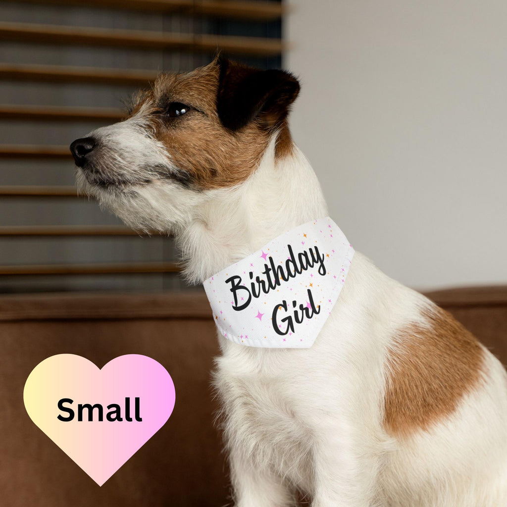 Birthday Girl Pink Sparkle Dog Bandana,1st birthday, puppy birthday bandana, dog party, birthday girl, Snap on Dog Bandana, Birthday Decor