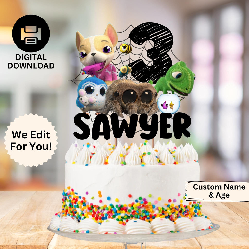 Personalized Lucas the Spider Cake Topper, Custom Lucas the Spider & Friends Party Decoration