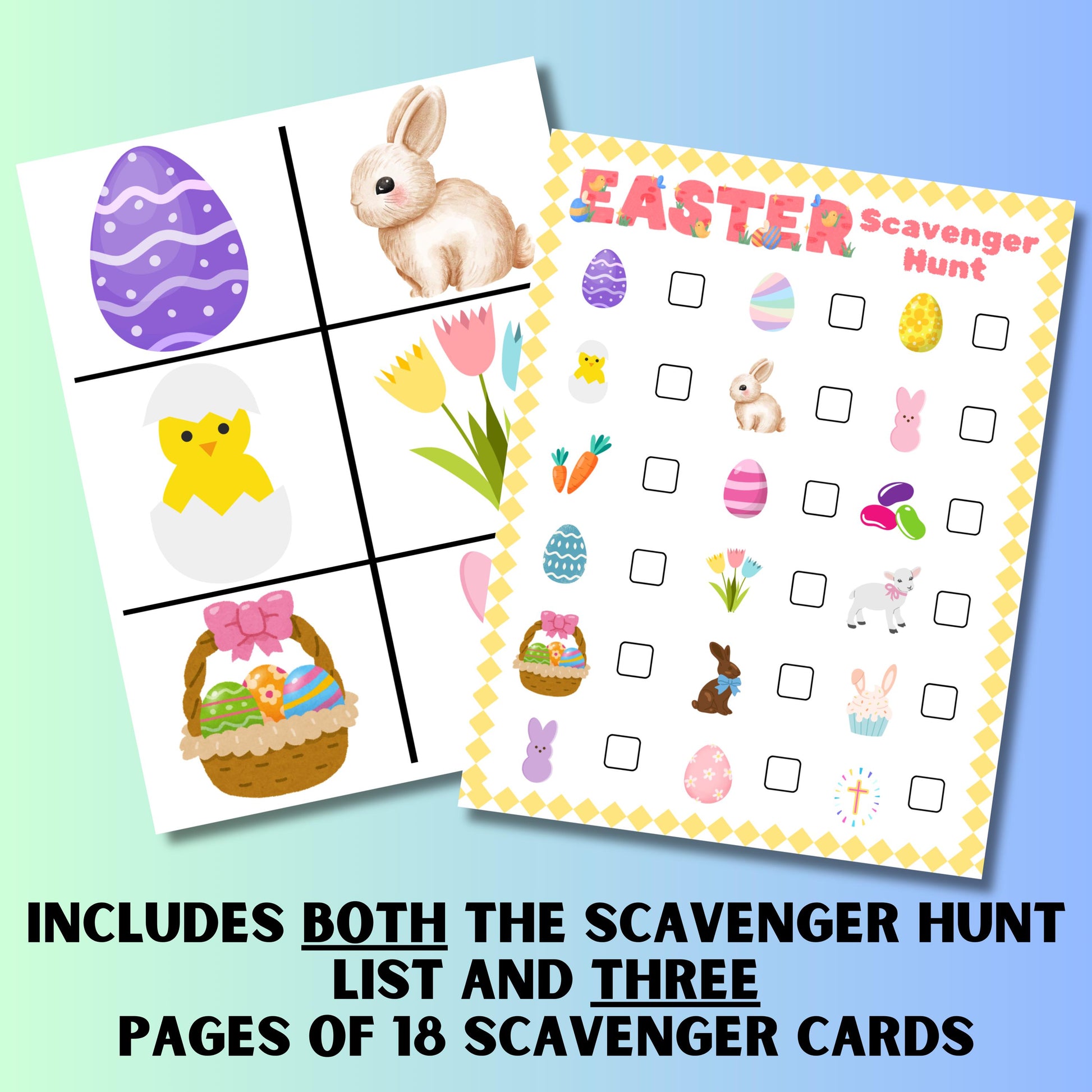 Printable Easter Scavenger Hunt, Instant Download Spring Treasure Hunt, Kids Easter Egg Scavenger Hunt, Easter Games, Easter Party Games