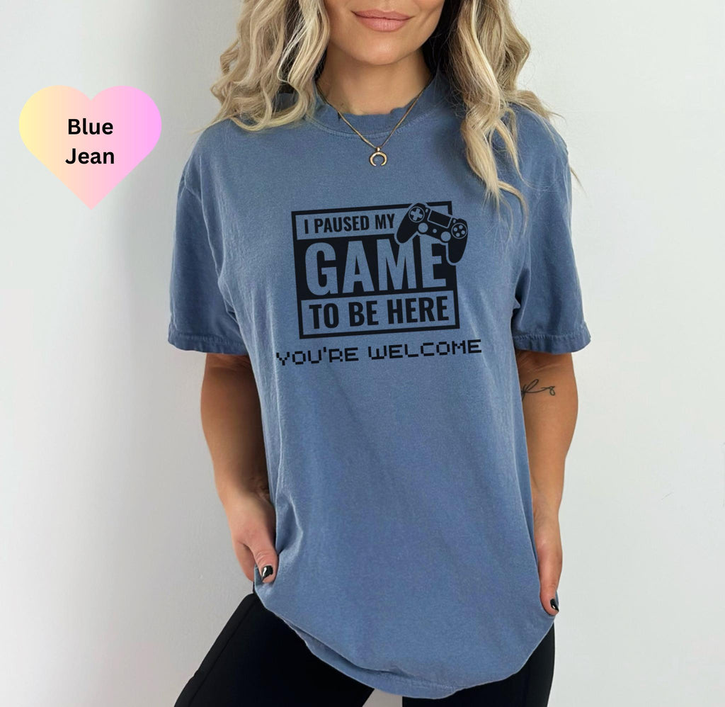 Funny Gamer T-Shirt, I Paused My Game to Be Here Tee, Gift for Gamers, Unisex Gamer Shirt, Casual Gamer Apparel, Gamer Dad Gift, Teen Gamer