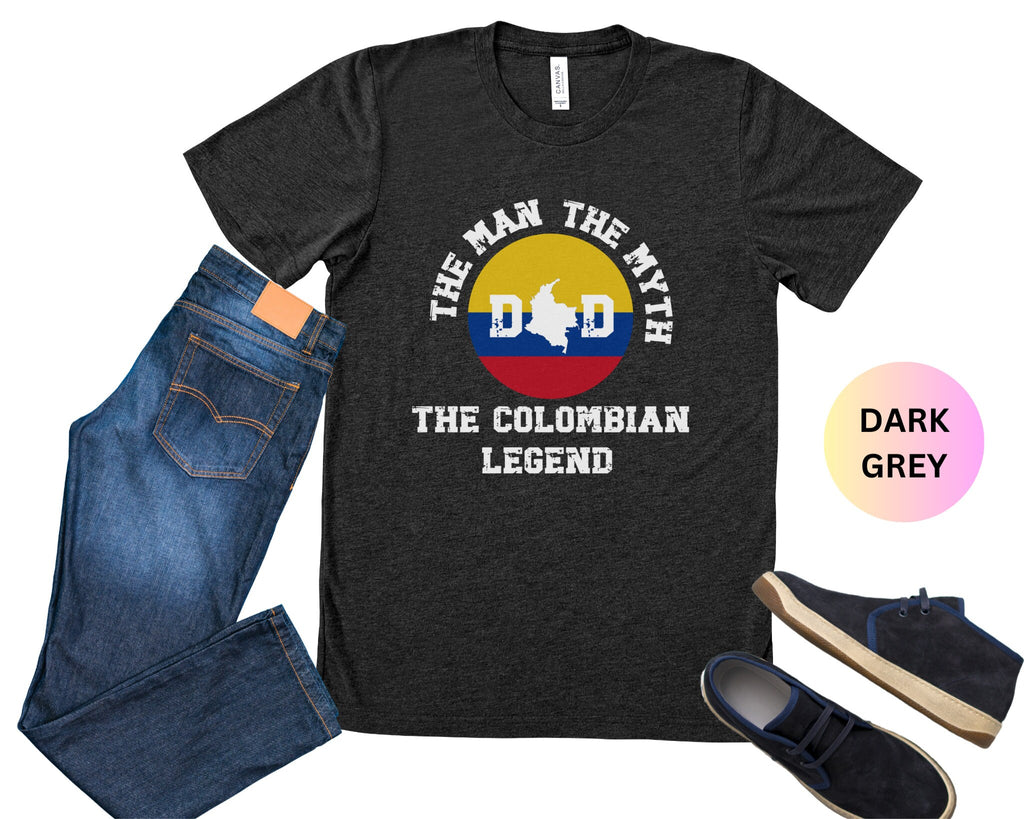 The Man The Myth The Colombian Legend Dad Shirt, Funny Fathers Day Gift Colombian Dad, Colombia Birthday Present, Colombia Flag T-Shirt