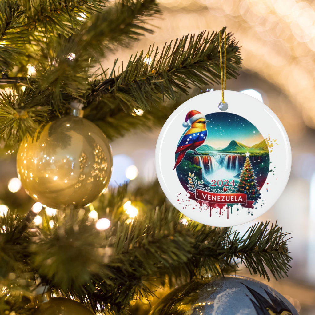 Personalized Venezuela Ornament, Venezuela Christmas Ornament, Venezuela Gift, Venezuela Flag Souvenir, Bird Christmas Ornament, Honeymoon