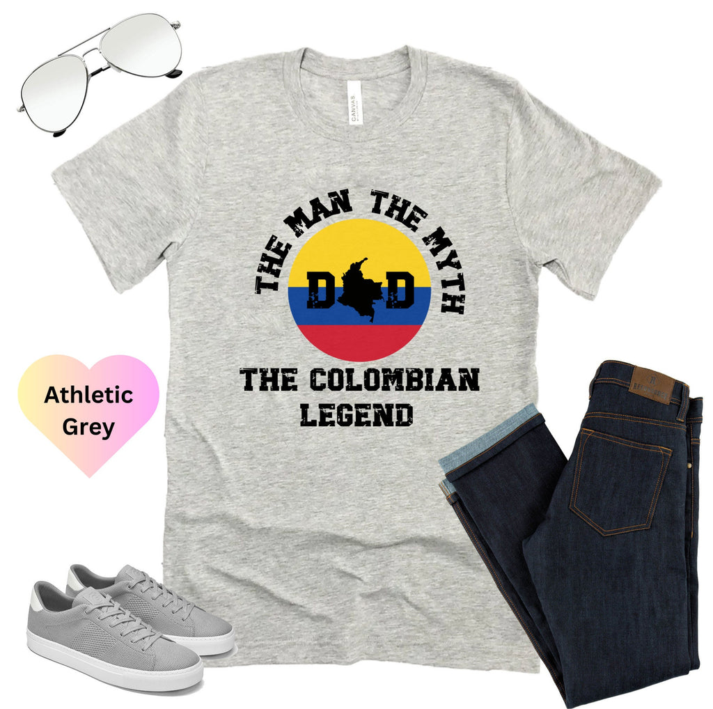 The Man The Myth The Colombian Legend Dad Shirt, Funny Fathers Day Gift Colombian Dad, Colombia Birthday Present, Colombia Flag T-Shirt