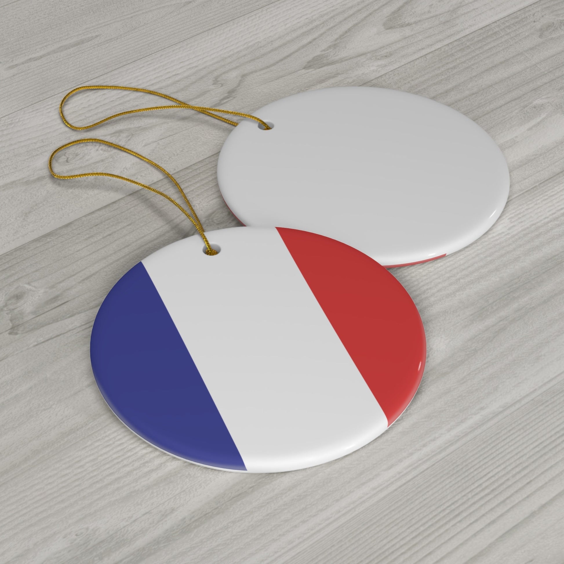 Personalized France Ceramic Christmas Ornament French Flag Inspired Porcelain Gift Holiday Decoration Paris French Heritage Holiday Gift
