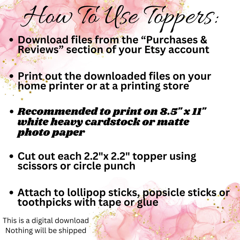 Purim Printable Cupcake Toppers, Instant Download, Purim Party Decor, Purim Jewish Cupcake Toppers