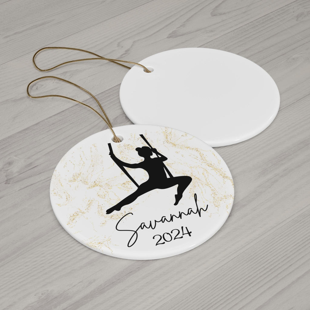 Personalized Aerial Dancer Ornament, Aerial Silks Christmas ornament, Gift for Aerial Lyra Hoop Silk Trapeze Pole Dancer, Aerialist Gift