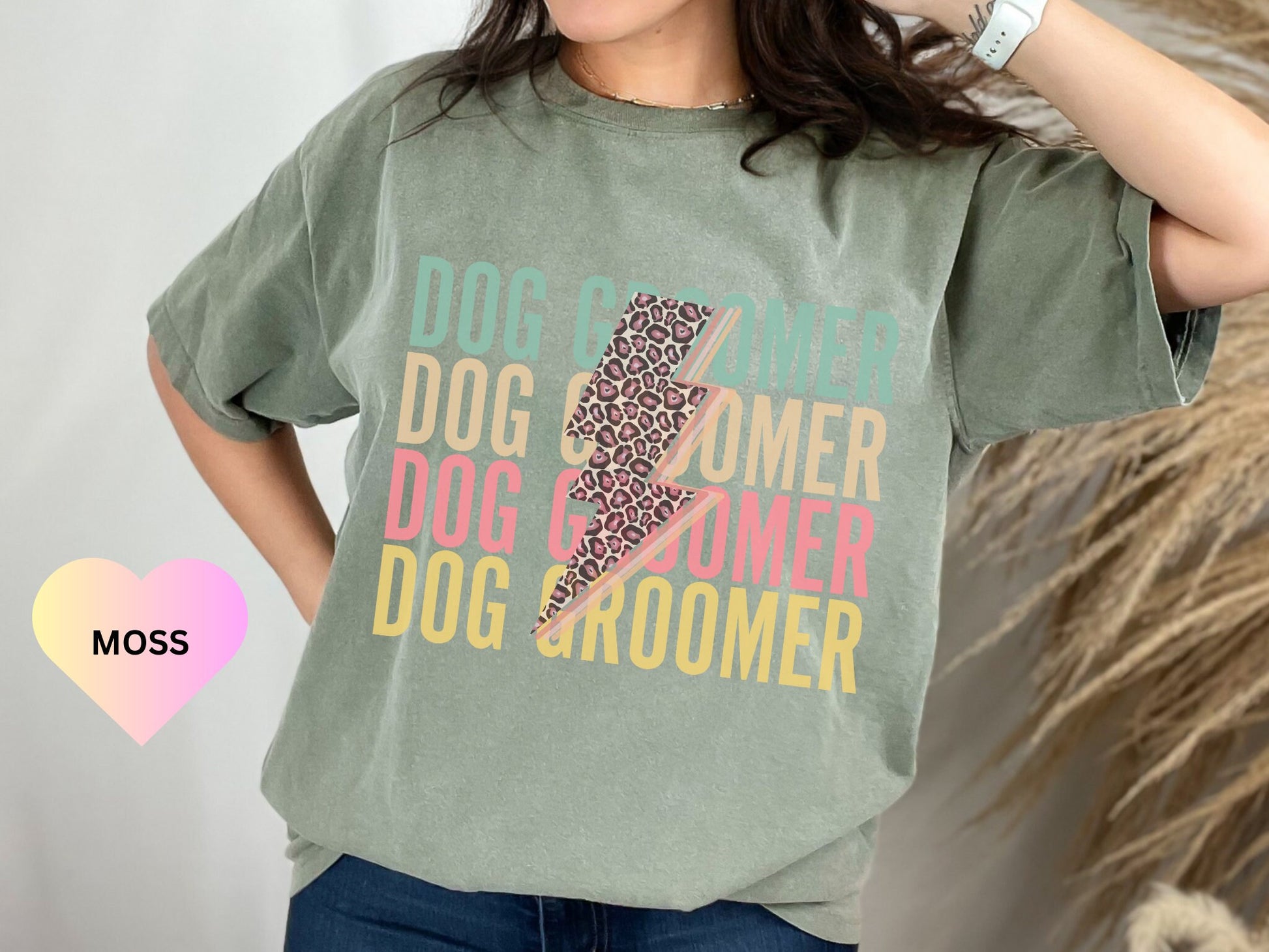 Comfort Colors Dog Groomer Tee, Retro Dog Groomer Lightning Bolt Shirt, Dog Groomer Gift, Womens Dog Grooming Tee,Vintage Dog Grooming Crew