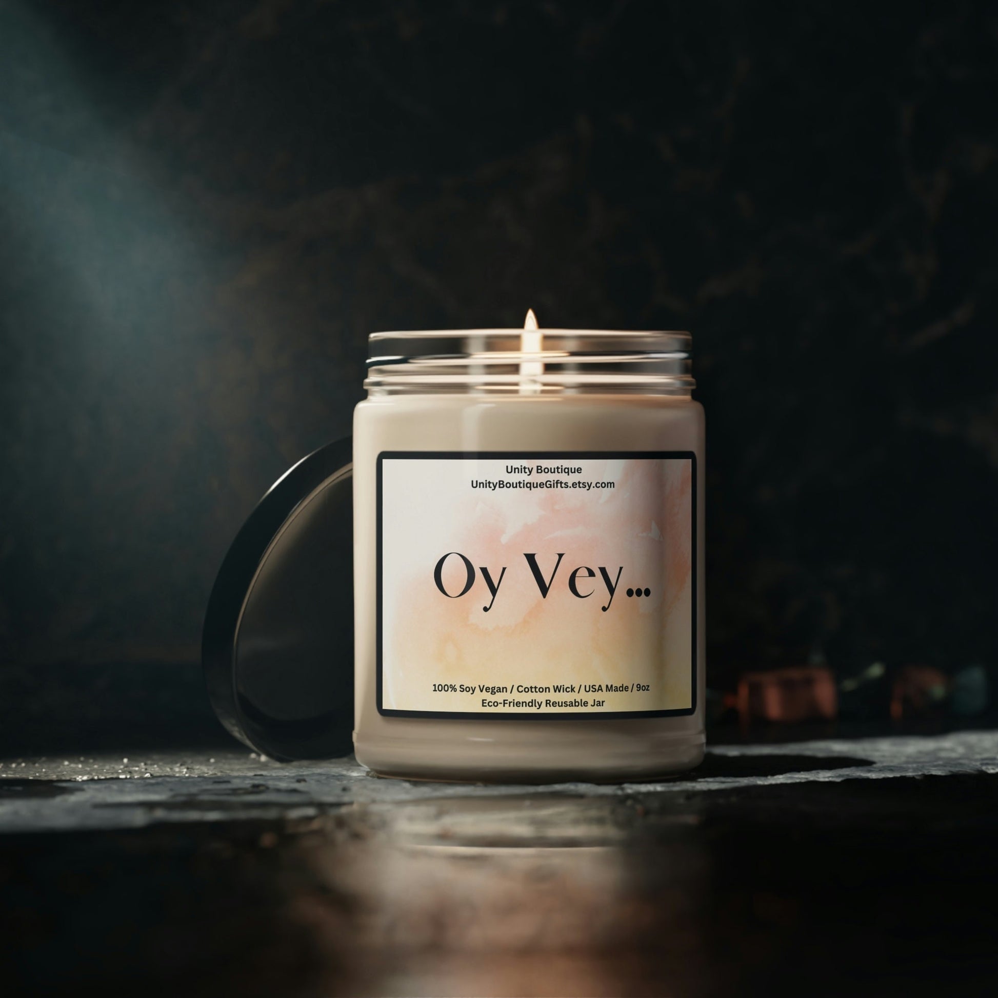 Oy Vey Funny Candle, 100% Soy Vegan Candle, Mothers Day Gift, Funny USA Made Candle, Jewish Candle,  Hanukkah Gift, Gift for Jewish Friend