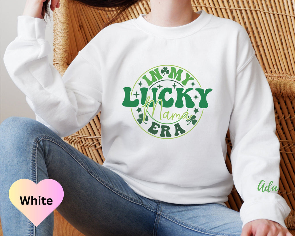 Personalized St Patricks Day Sweatshirt, In My Lucky Mama Era Sweatshirt, Lucky Sweatshirt, Irish Sweatshirt, St Pattys, Shamrock Pullover
