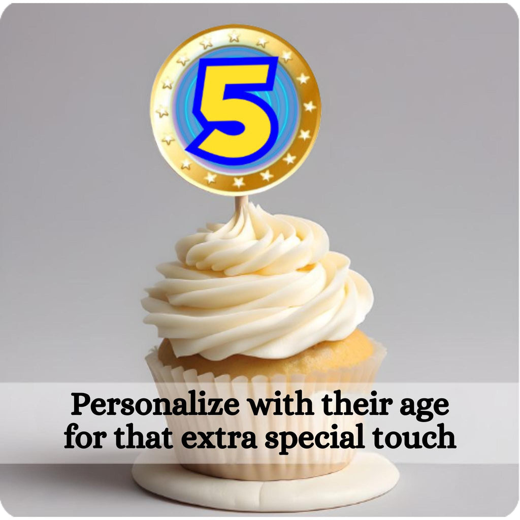 Personalized Sonic the Hedgehog Birthday Cupcake Toppers, Printable Sonic Cupcake Toppers, Sonic Party Supplies