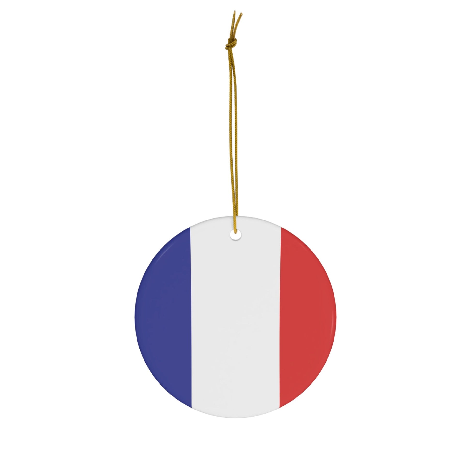 Personalized France Ceramic Christmas Ornament French Flag Inspired Porcelain Gift Holiday Decoration Paris French Heritage Holiday Gift