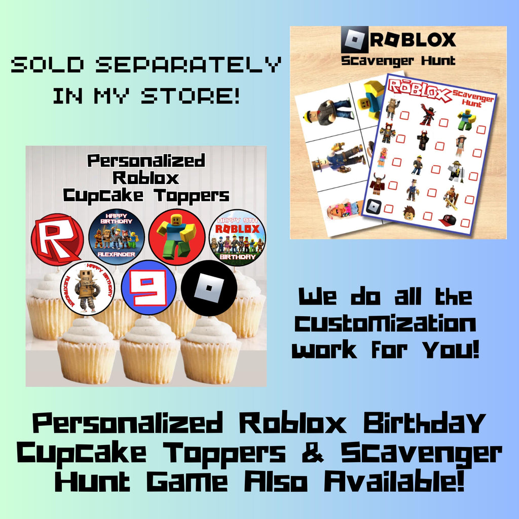 Personalized Roblox Birthday Activity Placemat, Roblox Gamer Coloring Page