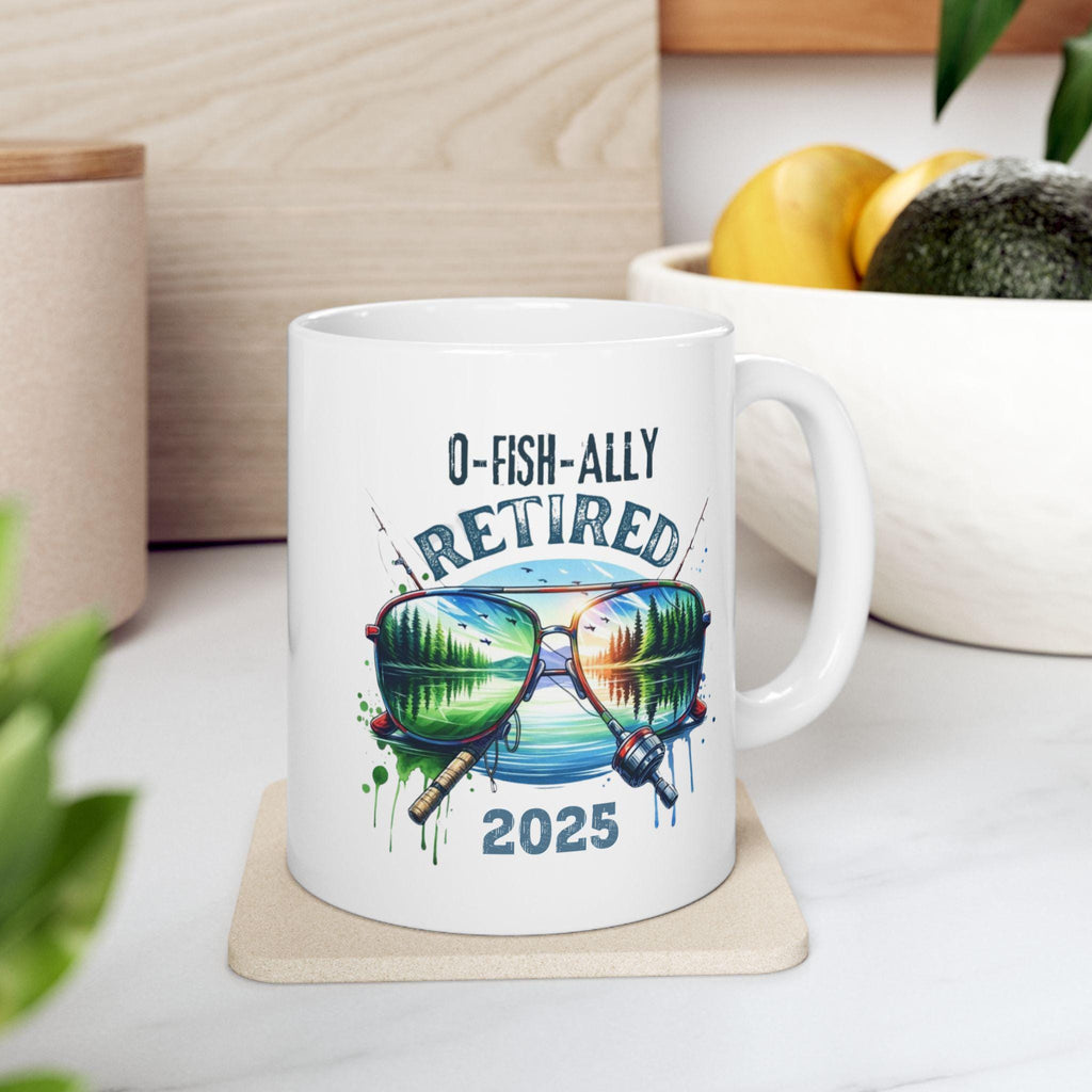O-Fish-Ally Retired Fishing Mug, Fishing Retirement Gift, Funny Retirement Cup, Custom Fishing Lover Mug  Fisherman Gift, Custom Fishing Cup