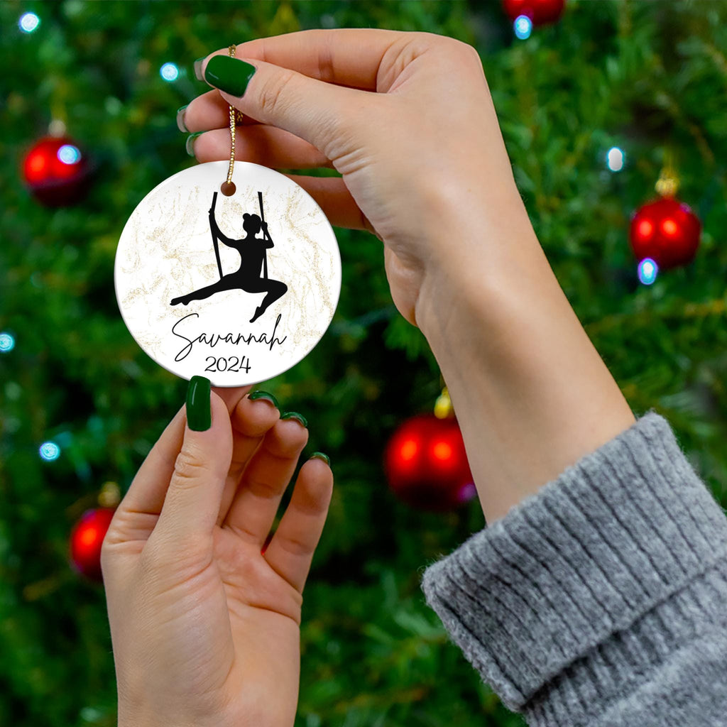 Personalized Aerial Dancer Ornament, Aerial Silks Christmas ornament, Gift for Aerial Lyra Hoop Silk Trapeze Pole Dancer, Aerialist Gift