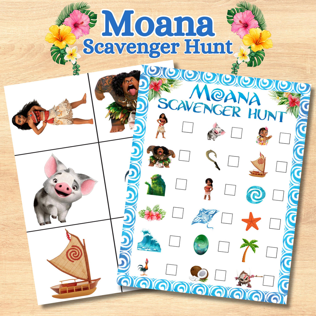Moana Scavenger Hunt, Moana 2 Themed Birthday Party Game, Hawaiian Party Game, Moana Treasure Hunt, Printable Moana Activity,Moana Party Favor